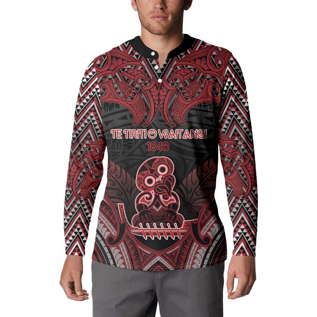 Personalised New Zealand Waitangi Day Button Sweatshirt Te Tiriti O Waitangi 1840 - Polynesian Pride