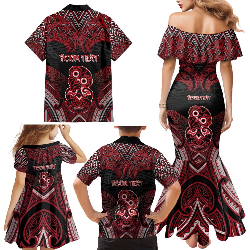 Personalised New Zealand Waitangi Day Family Matching Mermaid Dress and Hawaiian Shirt Te Tiriti O Waitangi 1840 DT05 - Polynesian Pride