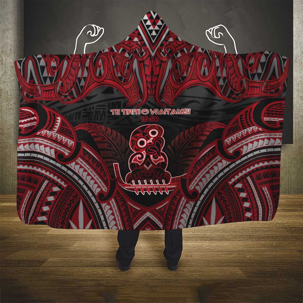 New Zealand Waitangi Day Hooded Blanket Te Tiriti O Waitangi 1840 - Polynesian Pride