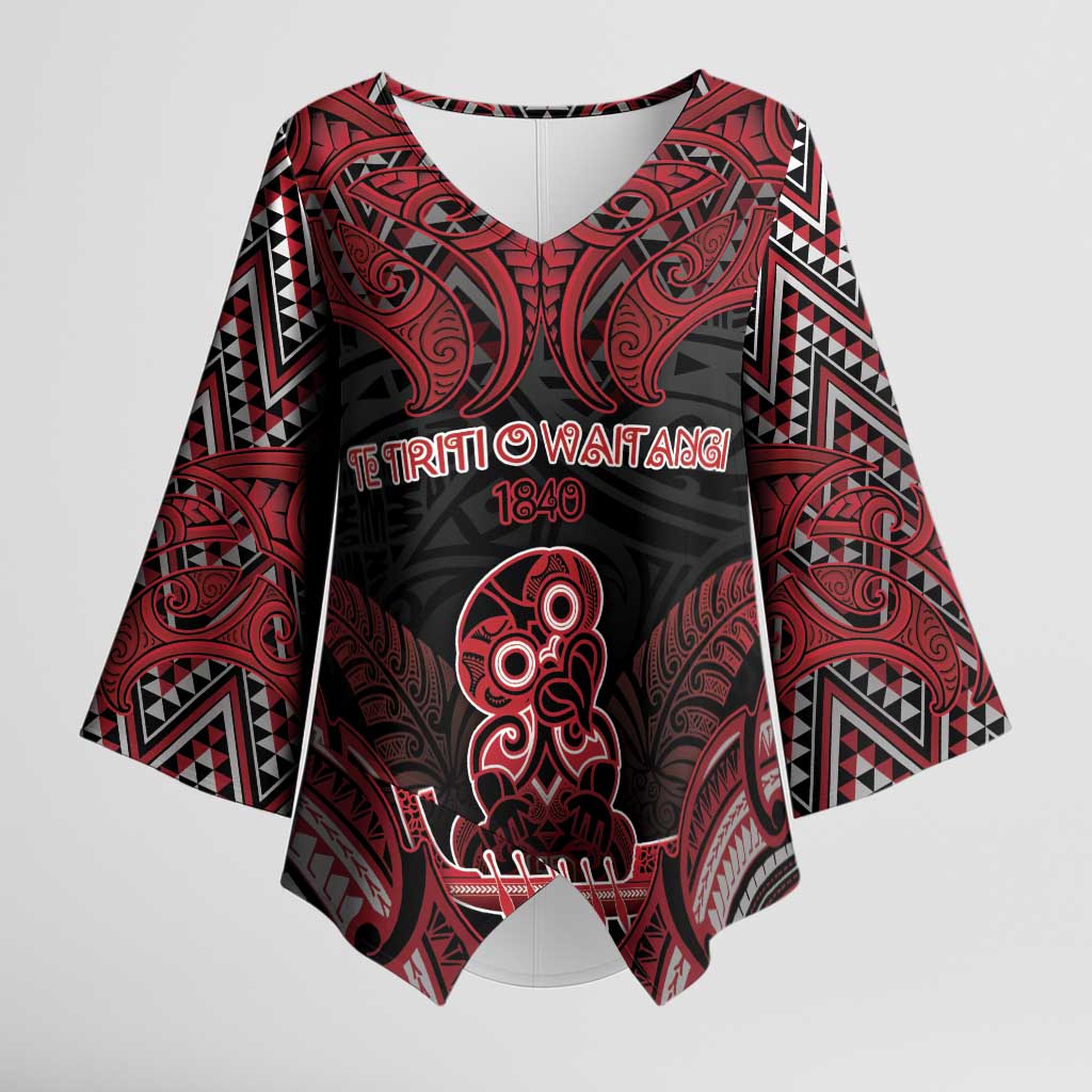 Personalised New Zealand Waitangi Day Kimono Sleeve Blouse Te Tiriti O Waitangi 1840 - Polynesian Pride