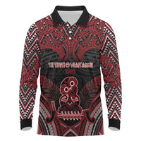 Personalised New Zealand Waitangi Day Long Sleeve Polo Shirt Te Tiriti O Waitangi 1840 - Polynesian Pride