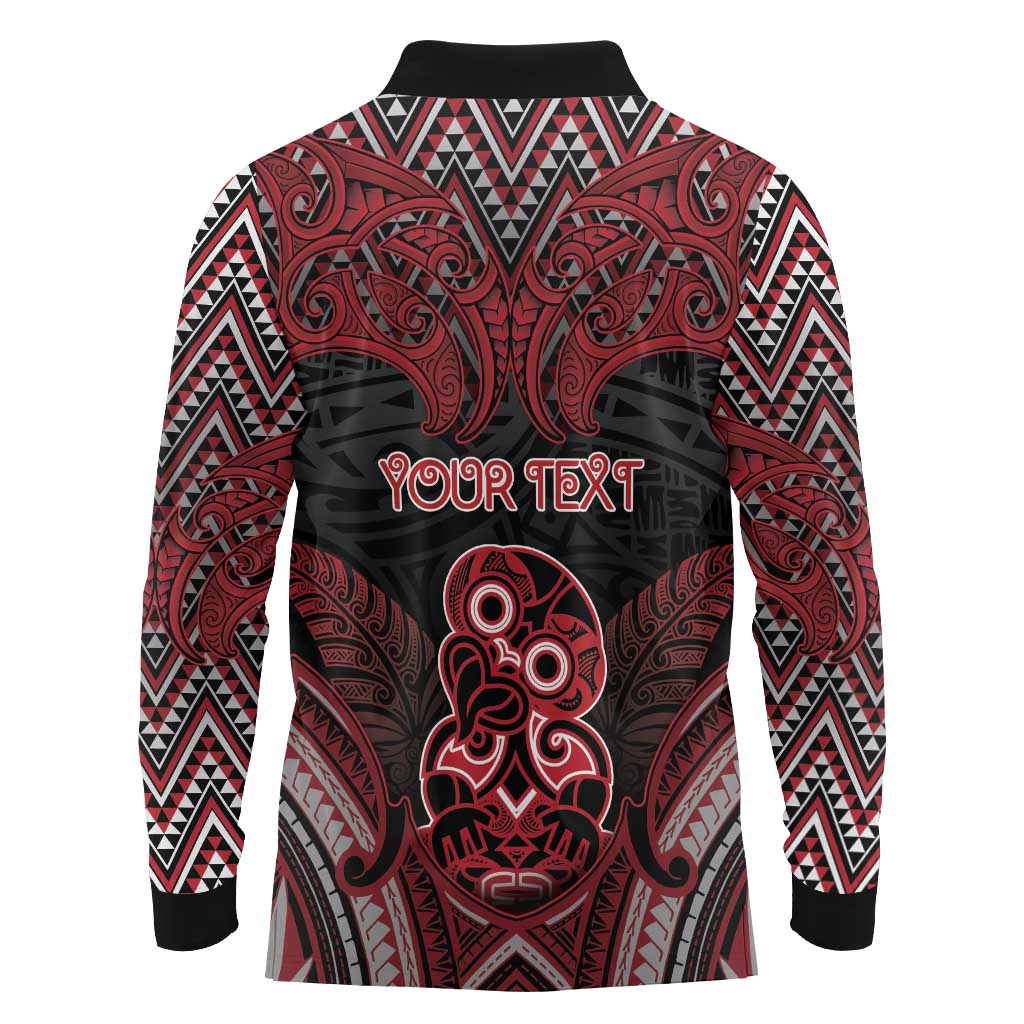 Personalised New Zealand Waitangi Day Long Sleeve Polo Shirt Te Tiriti O Waitangi 1840 - Polynesian Pride