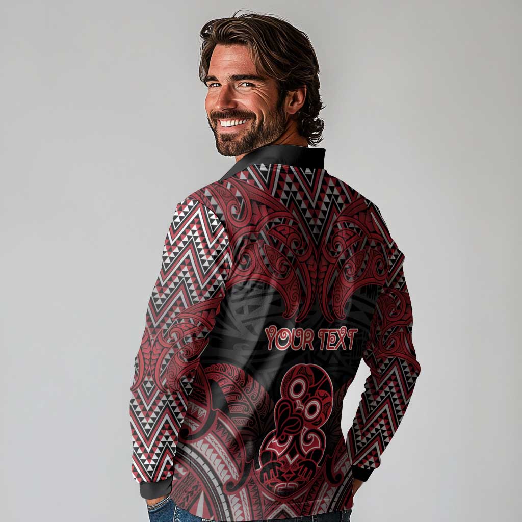 Personalised New Zealand Waitangi Day Long Sleeve Polo Shirt Te Tiriti O Waitangi 1840 - Polynesian Pride