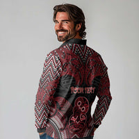 Personalised New Zealand Waitangi Day Long Sleeve Polo Shirt Te Tiriti O Waitangi 1840 - Polynesian Pride