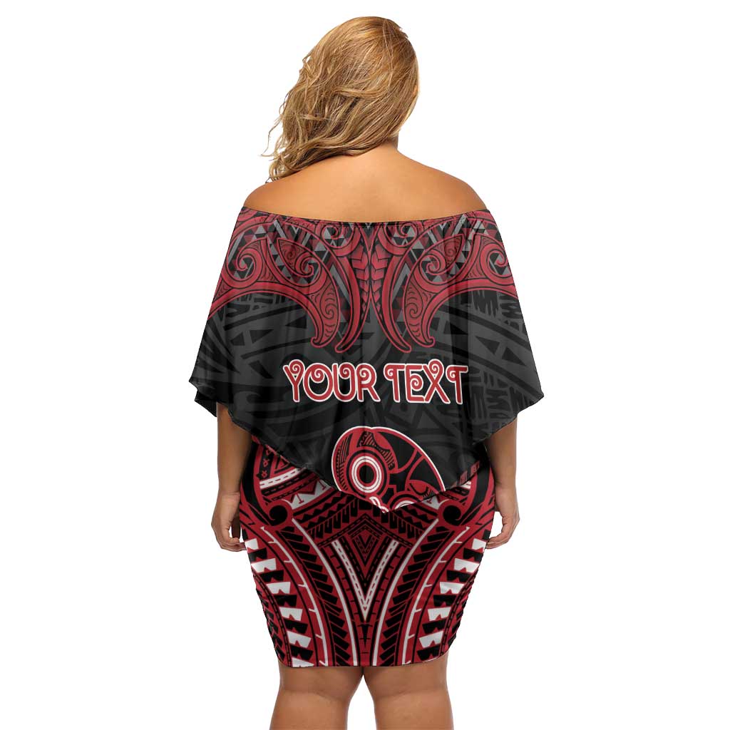 Personalised New Zealand Waitangi Day Off Shoulder Short Dress Te Tiriti O Waitangi 1840 - Polynesian Pride