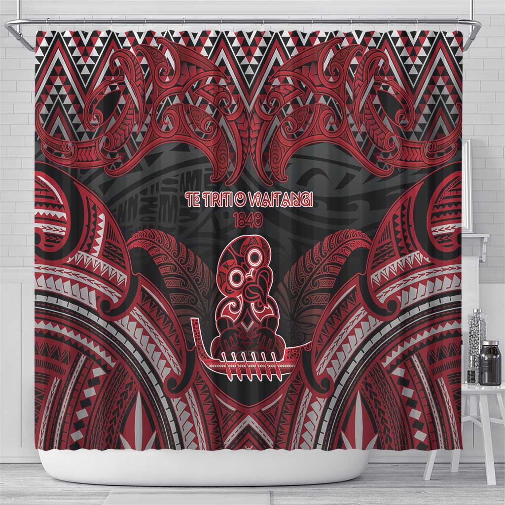 New Zealand Waitangi Day Shower Curtain Te Tiriti O Waitangi 1840 - Polynesian Pride