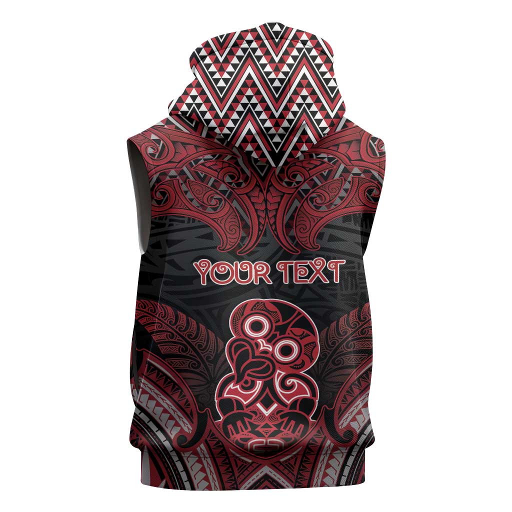 Personalised New Zealand Waitangi Day Sleeveless Zip Hoodie Te Tiriti O Waitangi 1840 - Polynesian Pride