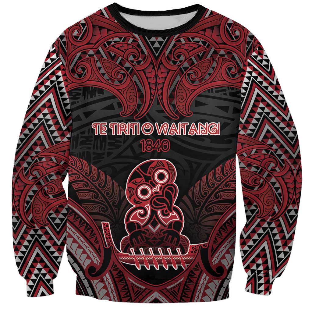 Personalised New Zealand Waitangi Day Sweatshirt Te Tiriti O Waitangi 1840 - Polynesian Pride