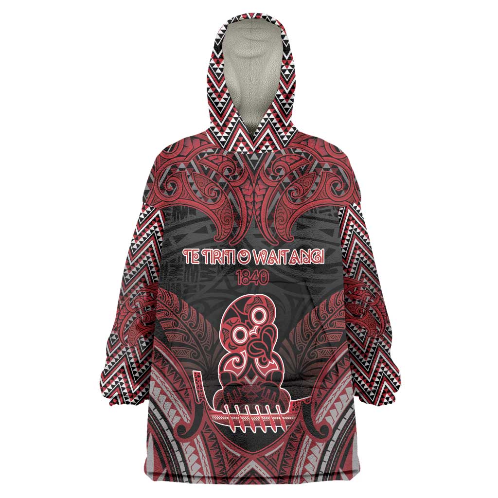Personalised New Zealand Waitangi Day Wearable Blanket Hoodie Te Tiriti O Waitangi 1840 - Polynesian Pride