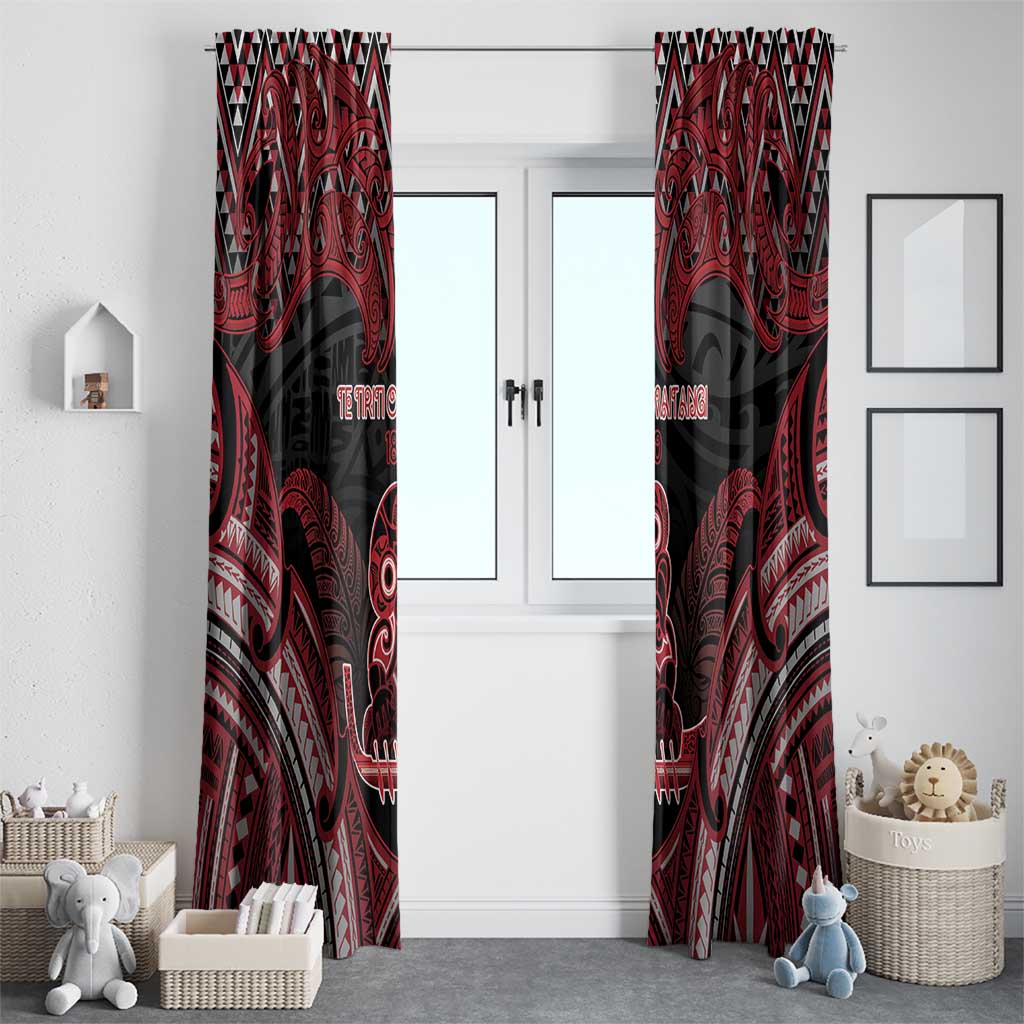 New Zealand Waitangi Day Window Curtain Te Tiriti O Waitangi 1840 - Polynesian Pride