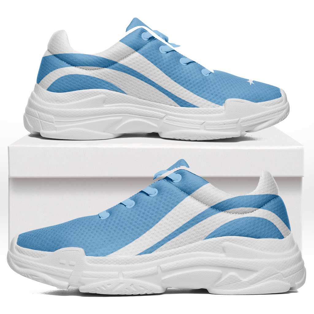 Federated States Of Micronesia Chunky Sneakers Flag-Inspired Curve Style
