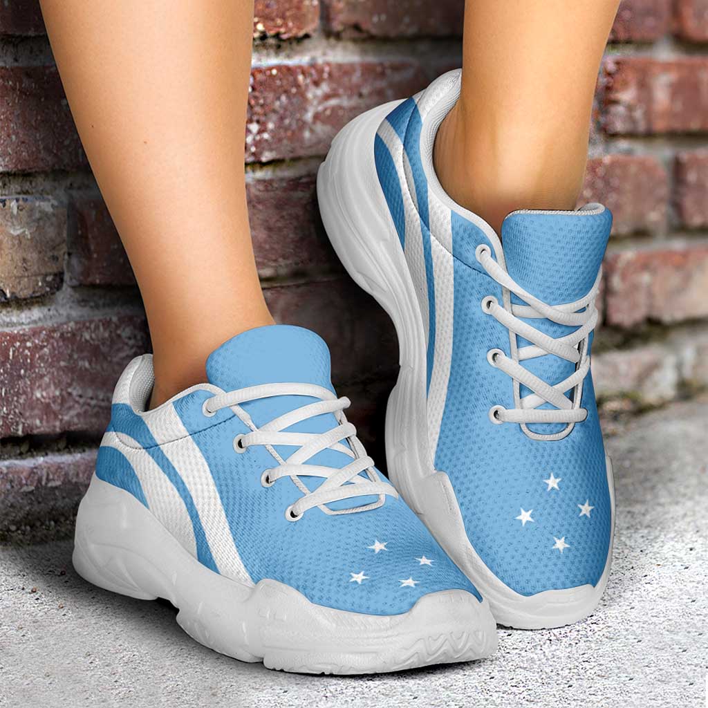 Federated States Of Micronesia Chunky Sneakers Flag-Inspired Curve Style