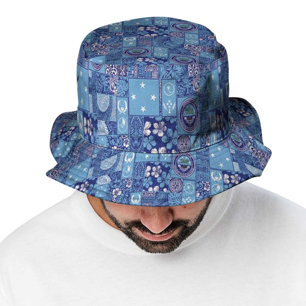 Federated States of Micronesia Merry Christmas Bucket Hat Pacific Patchwork Xmas Vibes - Polynesian Pride