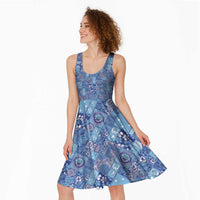 Federated States of Micronesia Merry Christmas Midi Dress Pacific Patchwork Xmas Vibes - Polynesian Pride