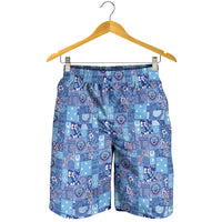Federated States of Micronesia Merry Christmas Shorts for Men Pacific Patchwork Xmas Vibes - Polynesian Pride