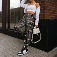 Fiji Brown Masi Pattern Jogger Pants Fijian Tapa