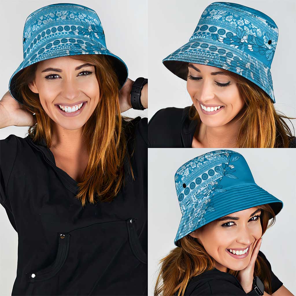 Fiji Marau na Kerisimasi Bucket Hat Aqua Tagimoucia Tapa Masi Tribal - Polynesian Pride