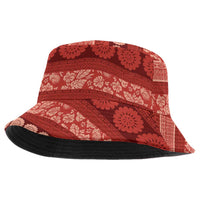 Fiji Marau na Kerisimasi Bucket Hat Red Tapa Masi Inspired Christmas - Polynesian Pride
