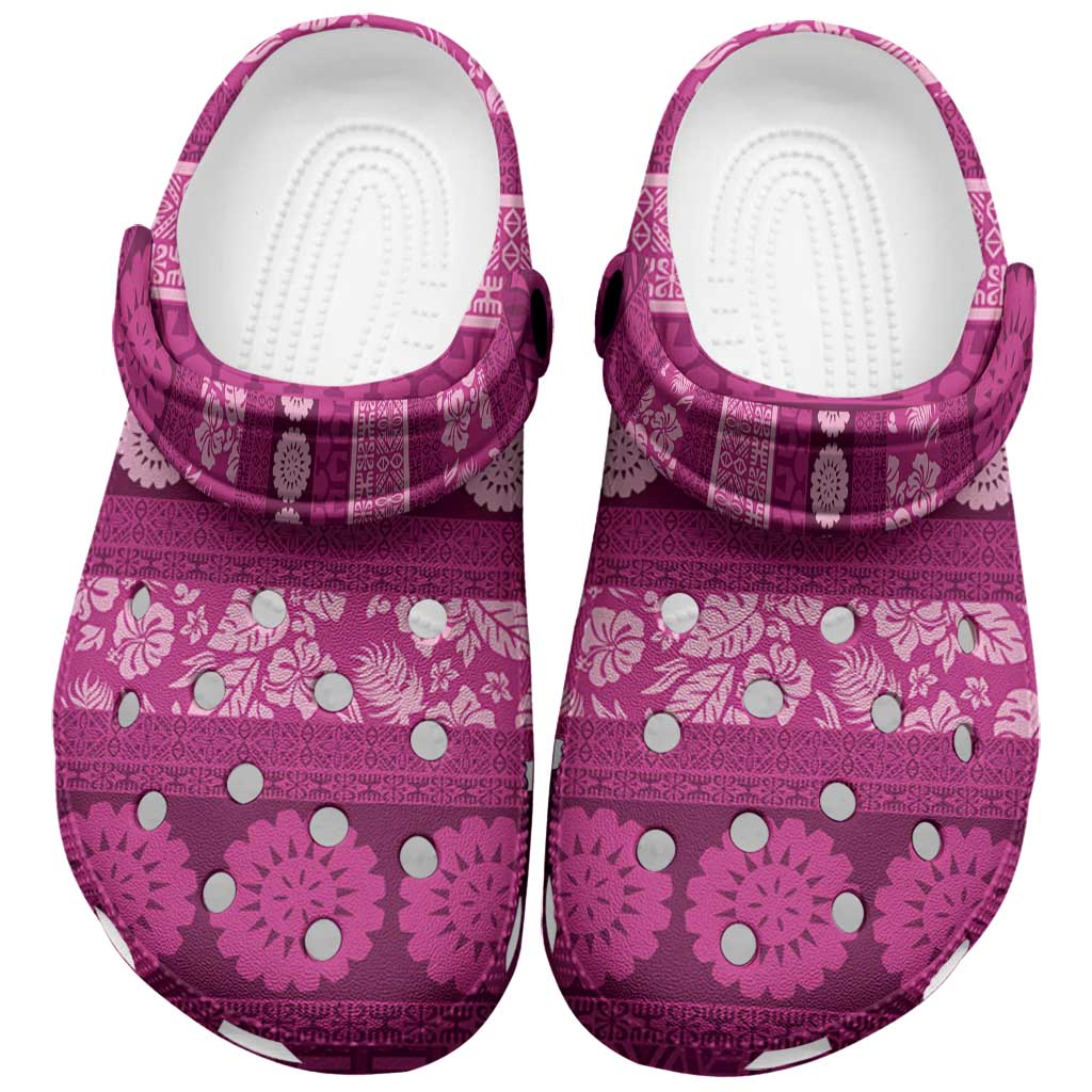 Fiji Marau na Kerisimasi Clogs Shoes Pink Tapa Masi Inspired Christmas - Polynesian Pride