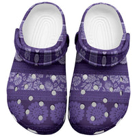 Fiji Marau na Kerisimasi Clogs Shoes Purple Tapa Masi Inspired Christmas - Polynesian Pride