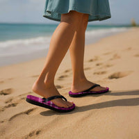 Fiji Marau na Kerisimasi Flip Flops Pink Tapa Masi Inspired Christmas - Polynesian Pride