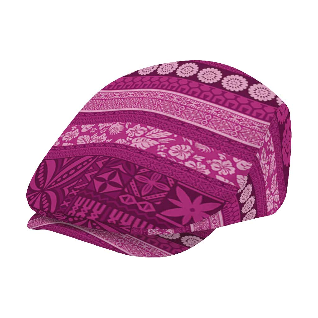 Fiji Marau na Kerisimasi Jeff Hat Pink Tapa Masi Inspired Christmas - Polynesian Pride