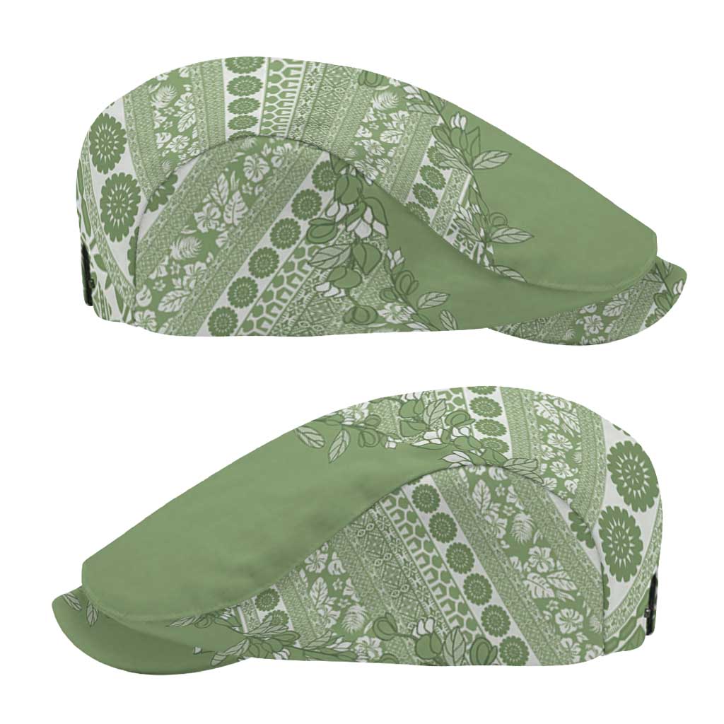 Fiji Marau na Kerisimasi Jeff Hat Sage Green Tagimoucia Tapa Masi Tribal - Polynesian Pride