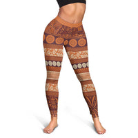Fiji Marau na Kerisimasi Leggings Gold Tapa Masi Inspired Christmas - Polynesian Pride
