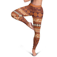 Fiji Marau na Kerisimasi Leggings Gold Tapa Masi Inspired Christmas - Polynesian Pride