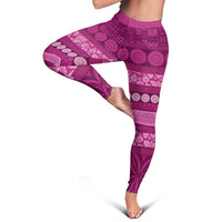 Fiji Marau na Kerisimasi Leggings Pink Tapa Masi Inspired Christmas - Polynesian Pride