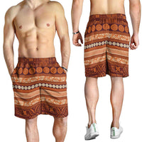 Fiji Marau na Kerisimasi Shorts for Men Gold Tapa Masi Inspired Christmas - Polynesian Pride