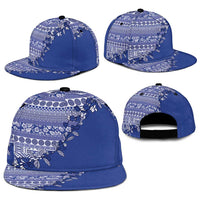 Fiji Marau na Kerisimasi Snapback Cap Blue Tagimoucia Tapa Masi Tribal - Polynesian Pride