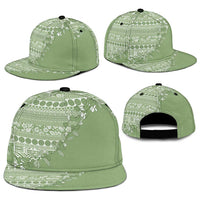 Fiji Marau na Kerisimasi Snapback Cap Sage Green Tagimoucia Tapa Masi Tribal - Polynesian Pride
