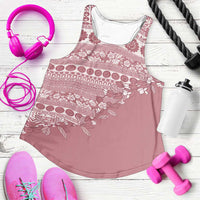 Fiji Marau na Kerisimasi Women Racerback Tank Dusty Rose Tagimoucia Tapa Masi Tribal - Polynesian Pride