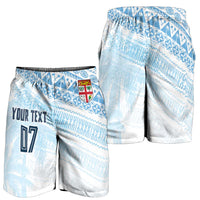 Fiji Rugby Custom Kaiviti Masi Shorts for Men Turquoise - Polynesian Pride