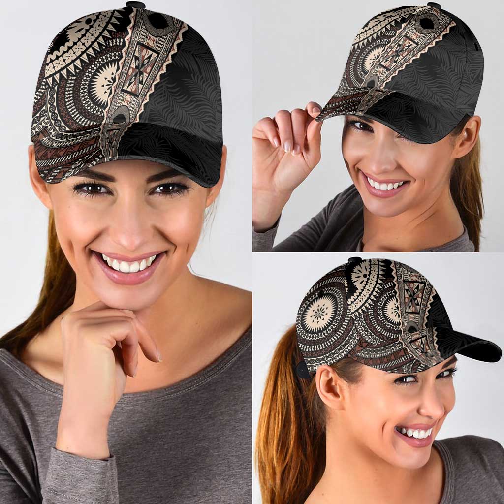 Fiji Traditional Masi Classic Cap Tapa Art Palm Leaves Pattern LT03