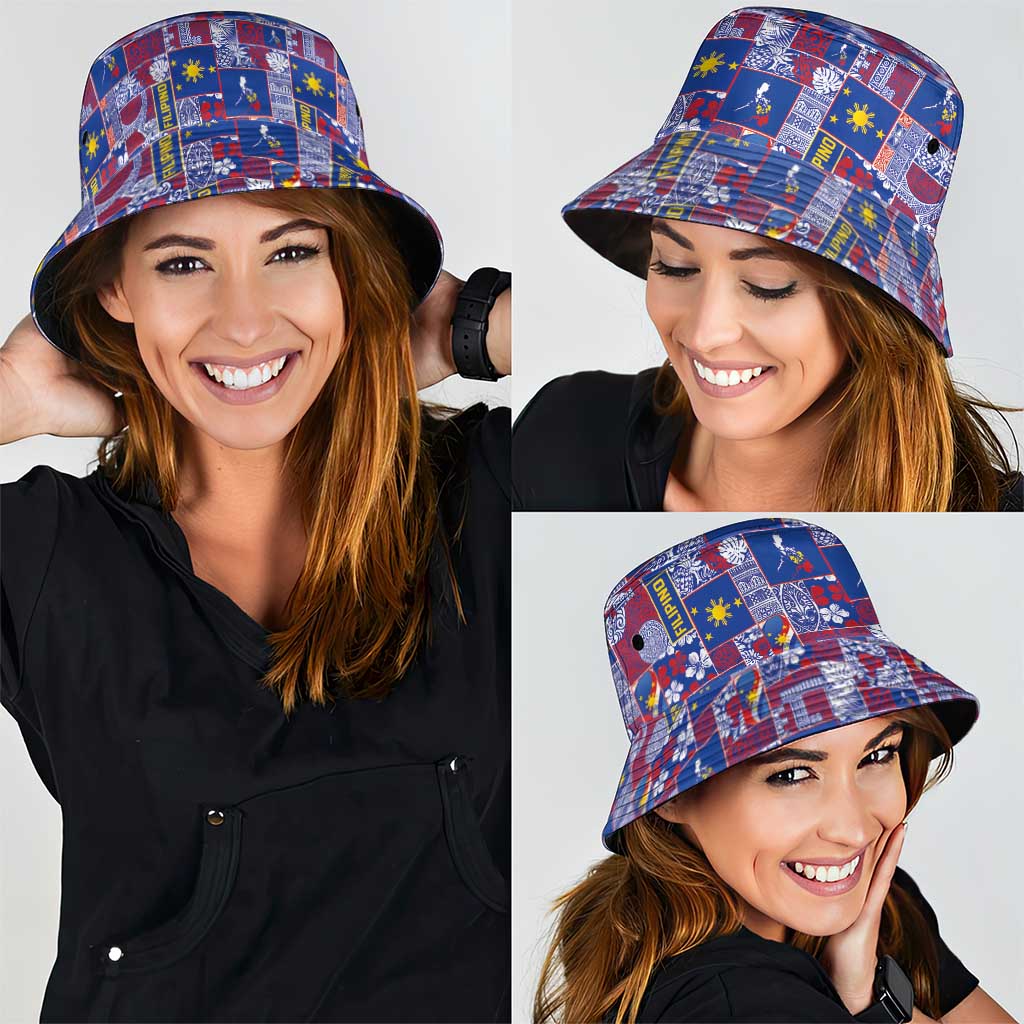 Filipino Maligayang Pasko Bucket Hat Pacific Patchwork Xmas Vibes - Polynesian Pride