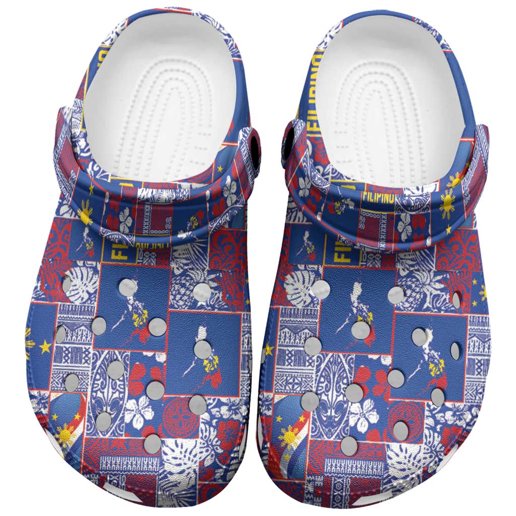 Filipino Maligayang Pasko Clogs Shoes Pacific Patchwork Xmas Vibes - Polynesian Pride