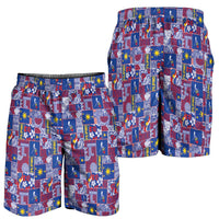 Filipino Maligayang Pasko Shorts for Men Pacific Patchwork Xmas Vibes - Polynesian Pride