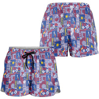 Filipino Maligayang Pasko Shorts for Women Pacific Patchwork Xmas Vibes - Polynesian Pride