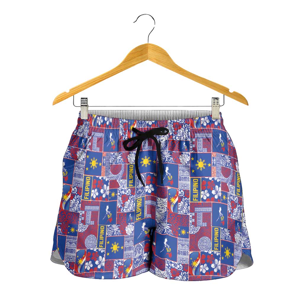 Filipino Maligayang Pasko Shorts for Women Pacific Patchwork Xmas Vibes - Polynesian Pride