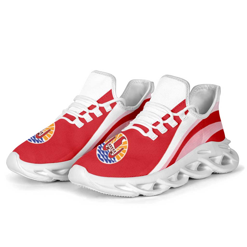 French Polynesia Clunky Sneakers Flag-Inspired Curve Style