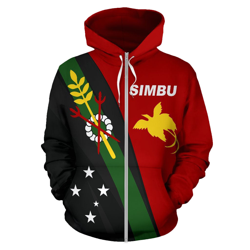 Simbu Papua New Guinea Zip Hoodie Simbu Coat of Arms - Polynesian Pride