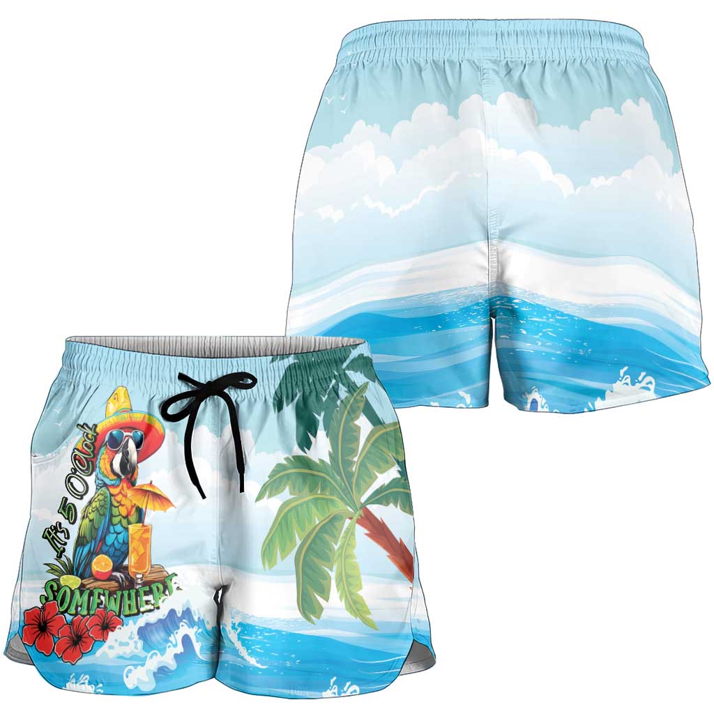 Funny Parrot Margarita Five O'clock Somewhere Shorts for Women