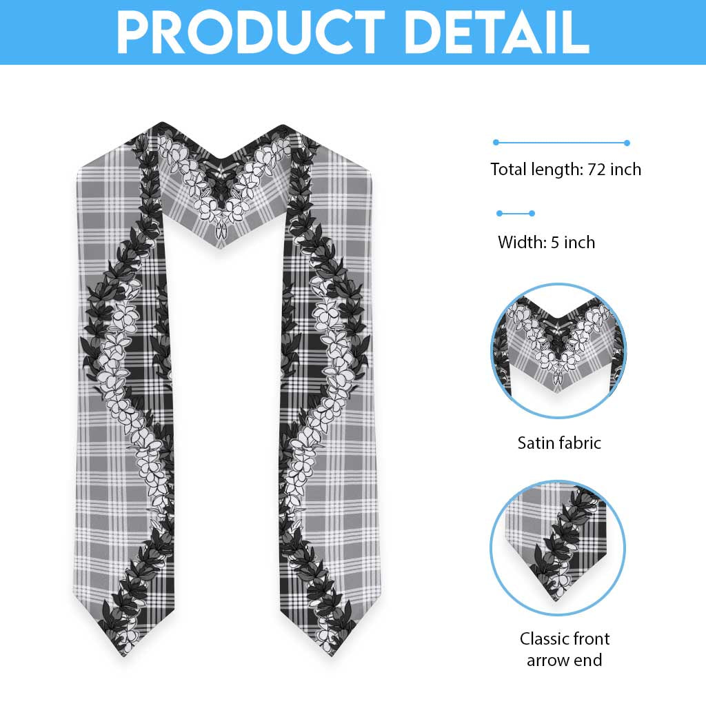 Gray Hawaii Palaka Graduation Stole Hawaiian Honohono Lei