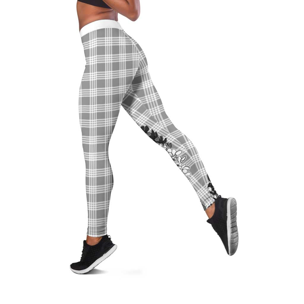 Gray Hawaii Palaka Leggings Hawaiian Honohono Lei