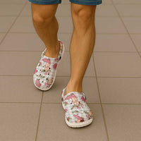 Gray Paniolo Palaka Hawaiian Cowgirl Christmas Clogs Shoes - Polynesian Pride