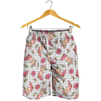 Gray Paniolo Palaka Hawaiian Cowgirl Christmas Shorts for Men - Polynesian Pride