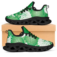 Green Aloha Hawaii Clunky Sneakers Monstera Hibiscus Plumeria Seamless Vibes - Polynesian Pride