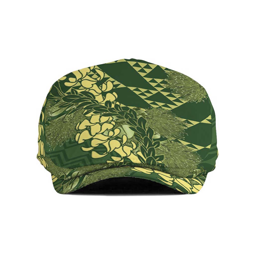 Green Aloha Hawaii Jeff Hat Hawaiian Kakau Ohia Lehua Lei - Polynesian Pride